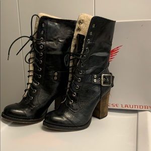 Chinese Laundry Black Combat Boots